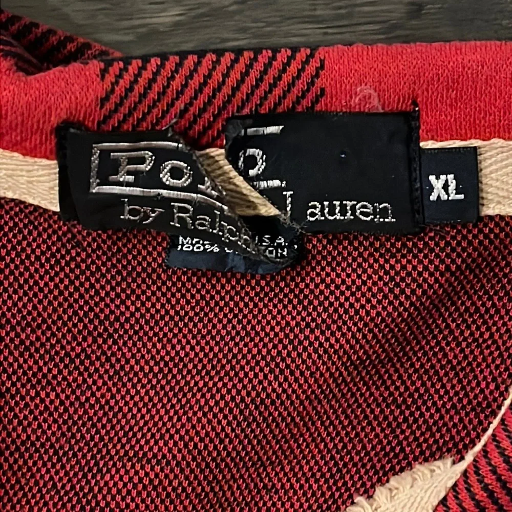 Polo Ralph Lauren Sportsman Buffalo Plaid Made in USA Shirt long sleeve Mens XL